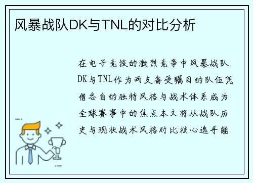风暴战队DK与TNL的对比分析